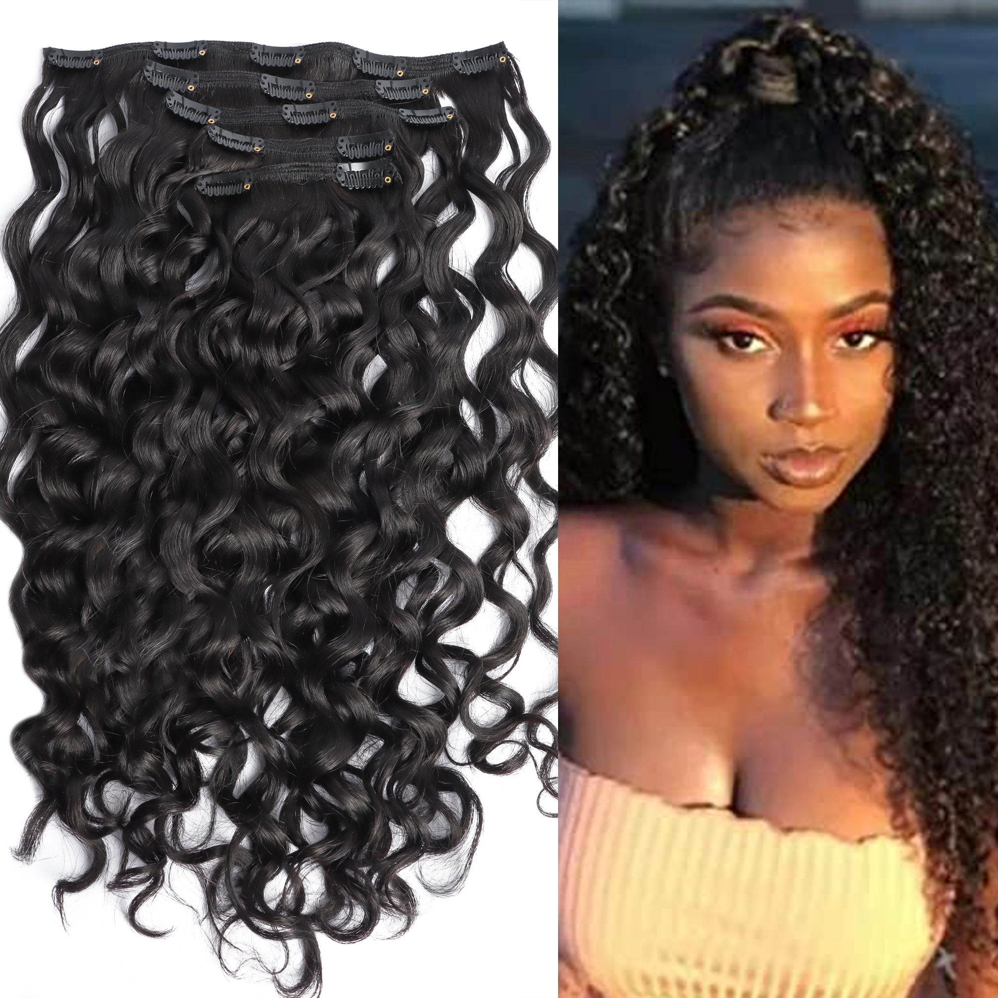 2024 New Assortment: Unprocessed Kinky Jerry Curly Clip-In Hair Extensions - 100% Pure Human Hair for Black Girls