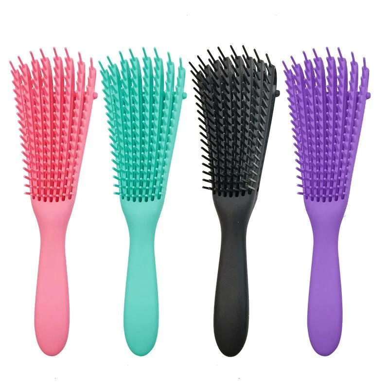 8-Row Curly Quick-Drying Octopus Brush Comb - Anti-Static Vent Hair Brush for Scalp Therapeutic massage and Detangling, Excellent for Journey