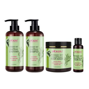 Mokeru OEM Natural Hair Care Set: Pure Repairing Rosemary Hair Oil, Shampoo, Hair Masks, and Conditioner for Thinning Hair